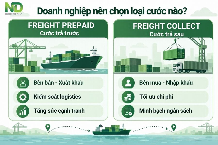 Doanh nghiệp nên sử dụng Freight prepaid hay Freight collect?